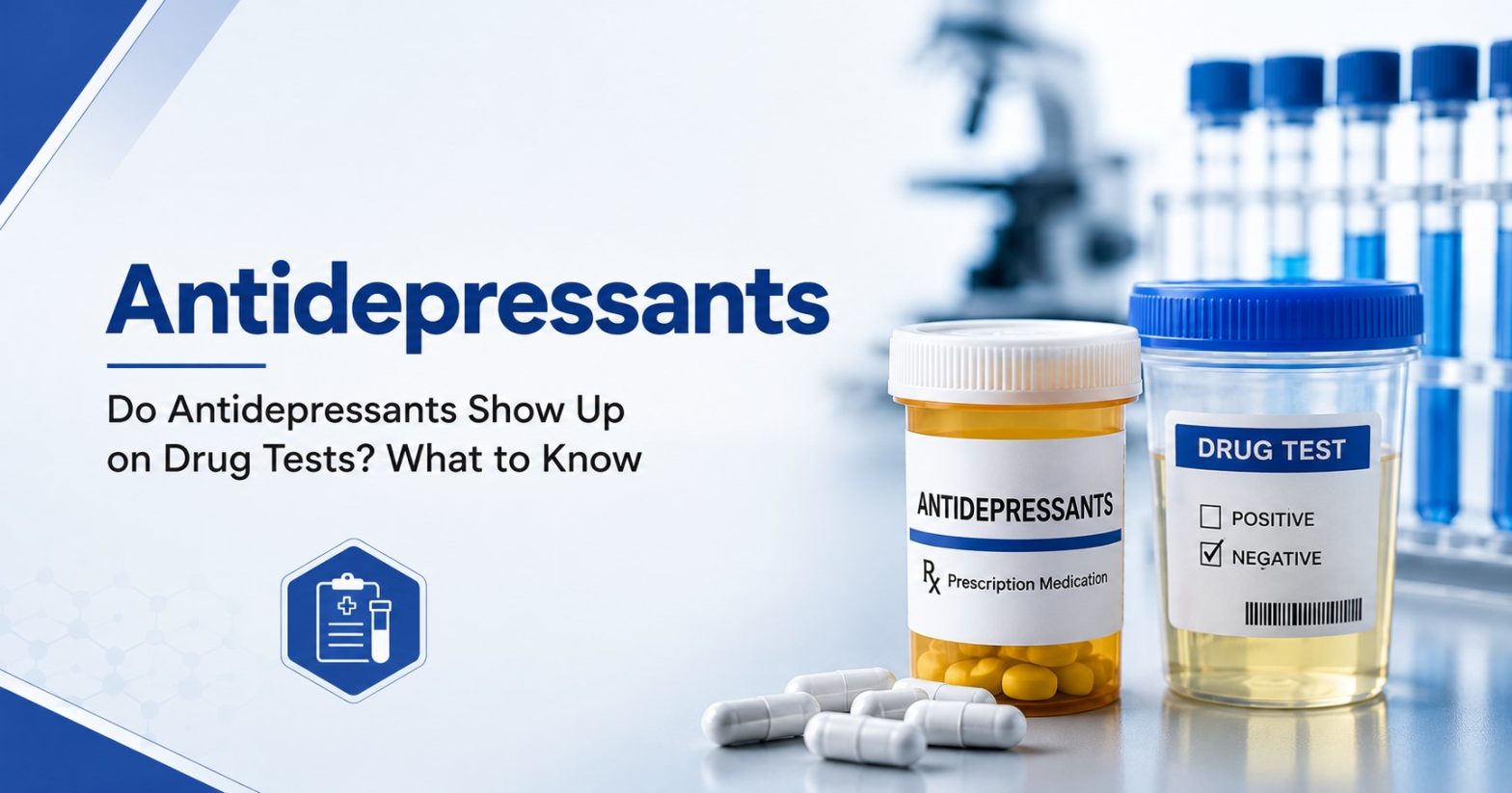Antidepressants and drug testing sample in a laboratory